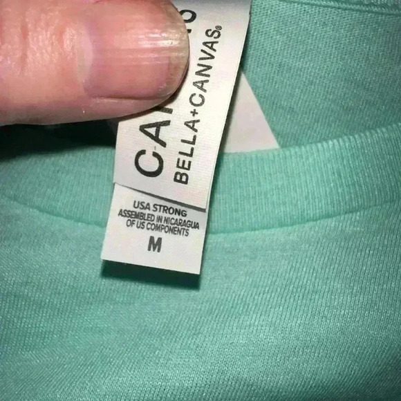 Bella and Canvas medium mint green graphic t shirt. NWT. Unisex‎ sizing - Picture 3 of 5